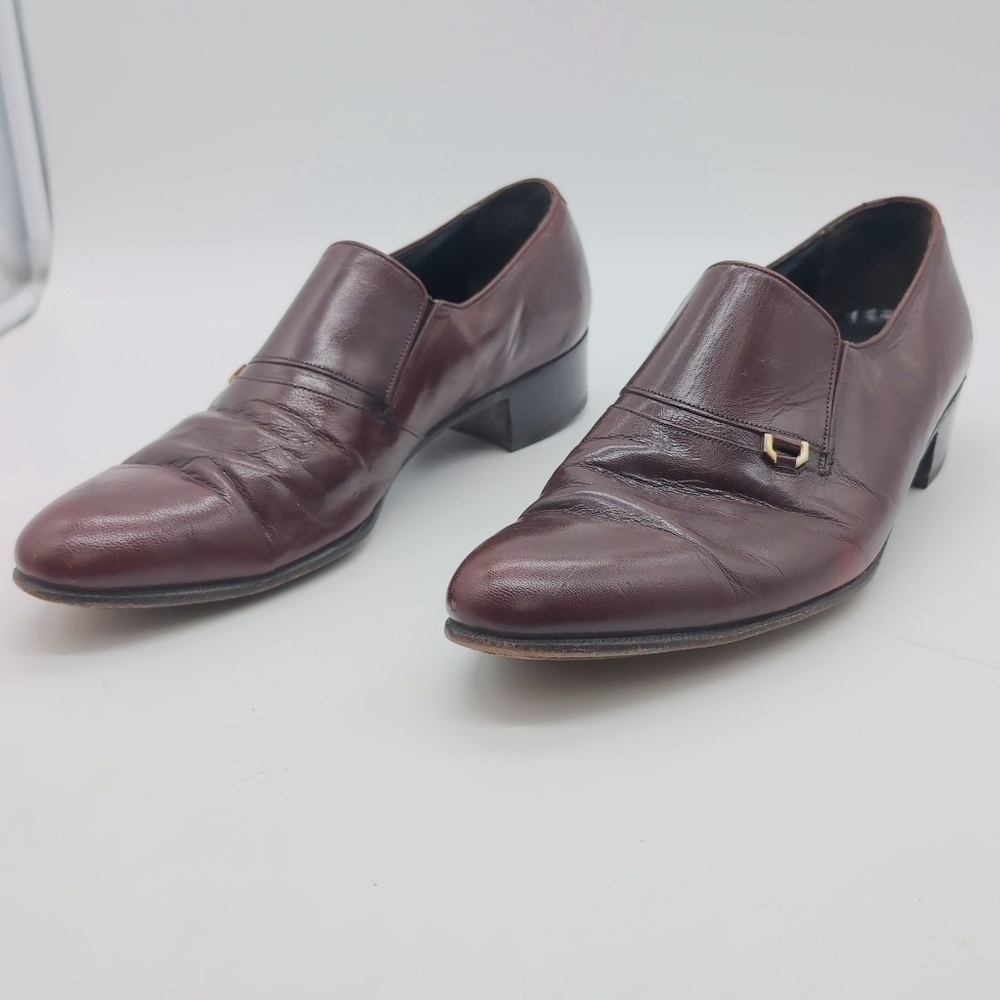 Vintage Florsheim Women's Sz 9 C Maroon Leather Loafers Shoes